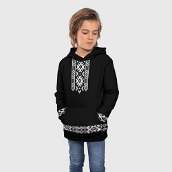 Толстовка-худи детская Славянский орнамент и узор на черном - вышиванка р, цвет: 3D-черный — фото 2