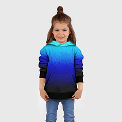 Толстовка-худи детская Градиент мозаика из голубого в чёрный, цвет: 3D-черный — фото 2