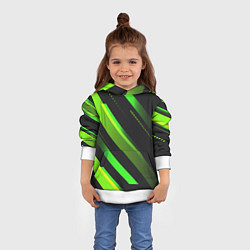 Толстовка-худи детская Color black green, цвет: 3D-белый — фото 2