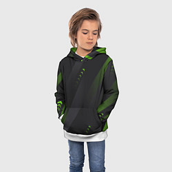 Толстовка-худи детская Color black green, цвет: 3D-белый — фото 2