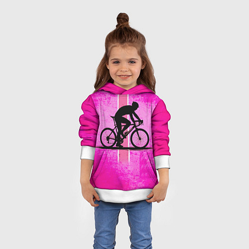 Детская толстовка Триатлонист на розовом / 3D-Белый – фото 4