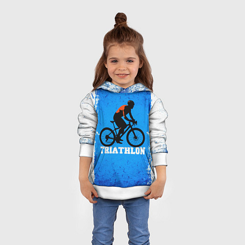 Детская толстовка Triathlon на сине-белом / 3D-Белый – фото 4