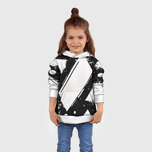 Детская толстовка Color black white / 3D-Белый – фото 4