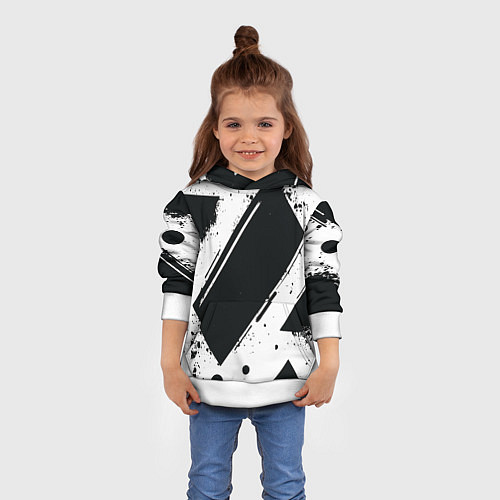 Детская толстовка Color black white / 3D-Белый – фото 4