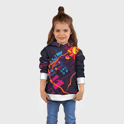 Детская толстовка Техническая абстракция / 3D-Белый – фото 4