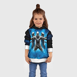 Толстовка-худи детская Фехтование на тяжёлом клинковом оружии в синем дым, цвет: 3D-белый — фото 2