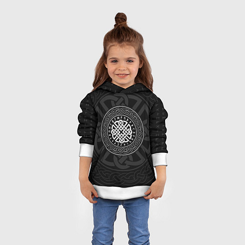 Детская толстовка Оберег в узоре и руны / 3D-Белый – фото 4