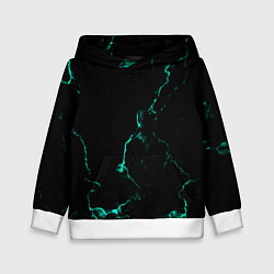 Толстовка-худи детская Color black turquoise, цвет: 3D-белый