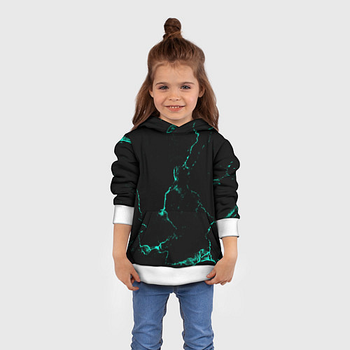 Детская толстовка Color black turquoise / 3D-Белый – фото 4