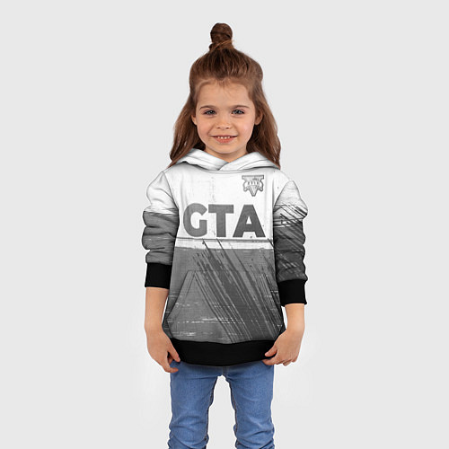 Детская толстовка GTA - white gradient посередине / 3D-Черный – фото 4