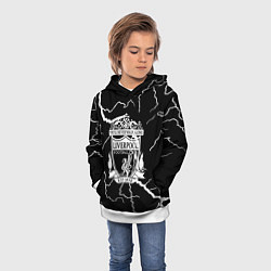Толстовка-худи детская Liverpool storm black, цвет: 3D-белый — фото 2