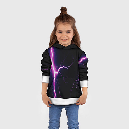 Детская толстовка Lightning purple / 3D-Белый – фото 4