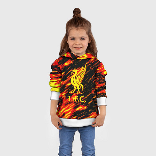 Детская толстовка Liverpool огненные краски / 3D-Белый – фото 4