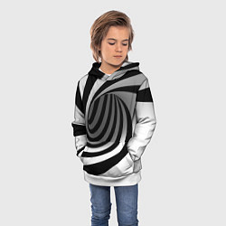Толстовка-худи детская Иллюзия закручивание, цвет: 3D-белый — фото 2