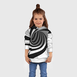 Толстовка-худи детская Иллюзия закручивание, цвет: 3D-белый — фото 2