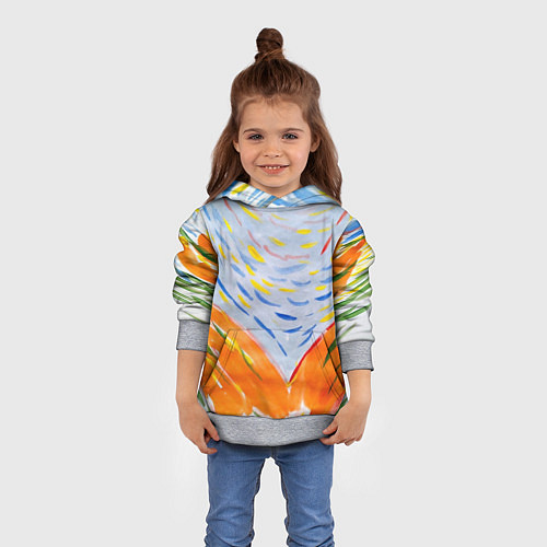 Детская толстовка Rainbow wings / 3D-Меланж – фото 4