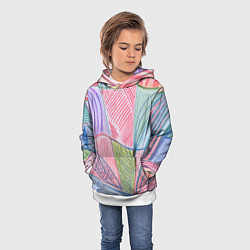 Толстовка-худи детская Floral motifs in pink, цвет: 3D-белый — фото 2