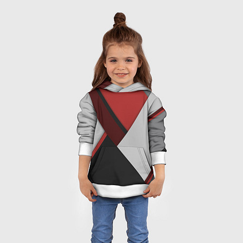 Детская толстовка Color black red grey / 3D-Белый – фото 4