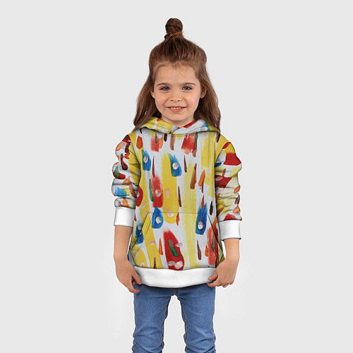 Детская толстовка Rainbow splashes / 3D-Белый – фото 4