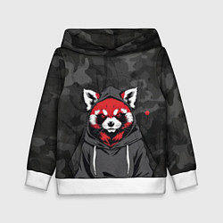 Толстовка-худи детская Красная панда в балахоне, цвет: 3D-белый
