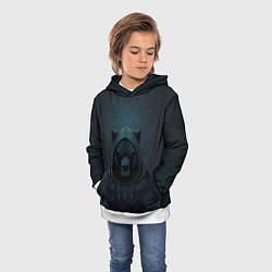 Толстовка-худи детская Мишка в капюшоне, цвет: 3D-белый — фото 2