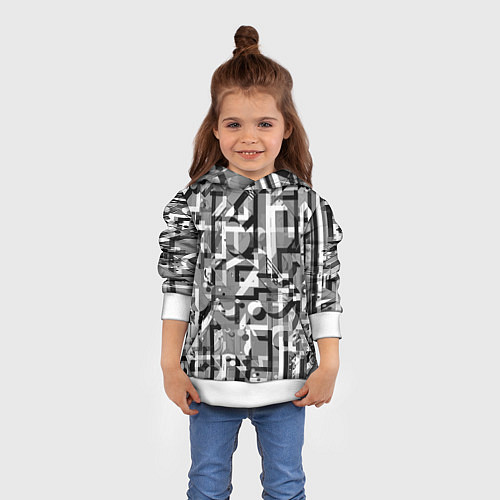 Детская толстовка Серый объёмный эффект / 3D-Белый – фото 4