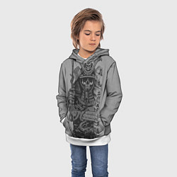 Толстовка-худи детская Мертвый самурай призрак, цвет: 3D-белый — фото 2