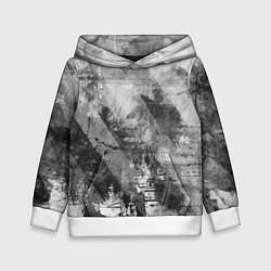 Толстовка-худи детская Абстракция - atomic gray, цвет: 3D-белый