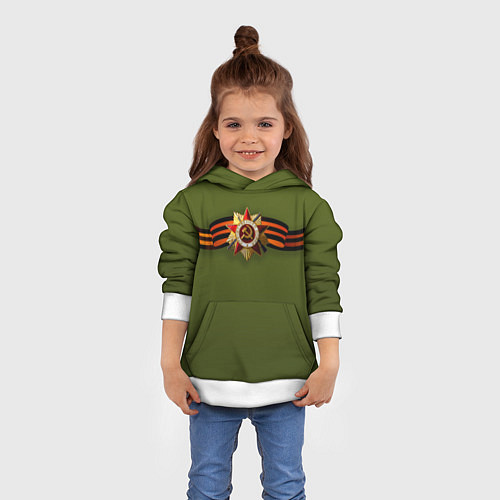 Детская толстовка Орден с лентой 9 мая / 3D-Белый – фото 4
