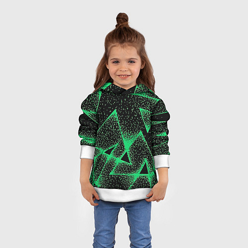 Детская толстовка A light green triangle with dots / 3D-Белый – фото 4
