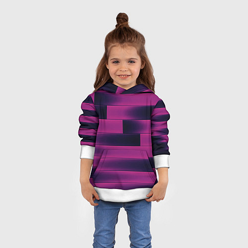 Детская толстовка Color pink square / 3D-Белый – фото 4