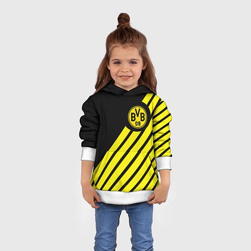 Детская толстовка Borussia geometry yellow / 3D-Белый – фото 4