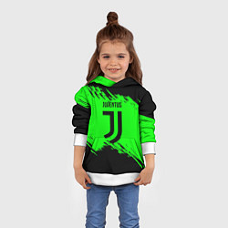 Толстовка-худи детская Juventus черные краски, цвет: 3D-белый — фото 2