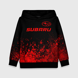 Толстовка-худи детская Subaru - red gradient посередине, цвет: 3D-черный