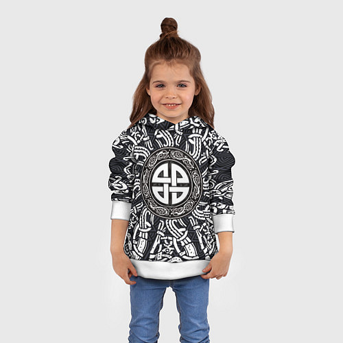 Детская толстовка Узел защиты воинов и кельтские узоры / 3D-Белый – фото 4