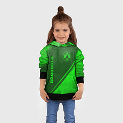 Толстовка-худи детская Borussia - green gradient вертикально, цвет: 3D-черный — фото 2