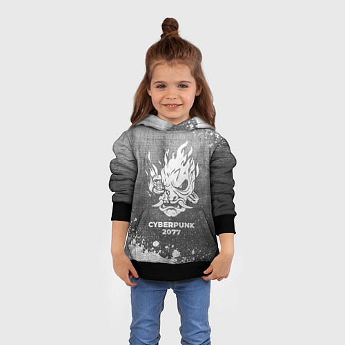 Детская толстовка Cyberpunk 2077 - grey gradient / 3D-Черный – фото 4