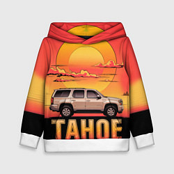 Толстовка-худи детская Tahoe на закате джип, цвет: 3D-белый