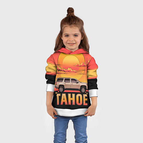 Детская толстовка Tahoe на закате джип / 3D-Белый – фото 4