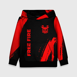 Толстовка-худи детская Free Fire - red gradient вертикально, цвет: 3D-черный