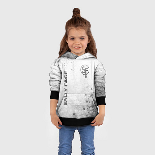 Детская толстовка Sally Face - white gradient вертикально / 3D-Черный – фото 4