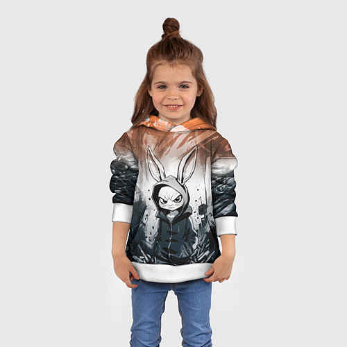 Детская толстовка Уличный кролик на спорте / 3D-Белый – фото 4