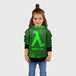 Толстовка-худи детская Half-Life - green gradient, цвет: 3D-черный — фото 2