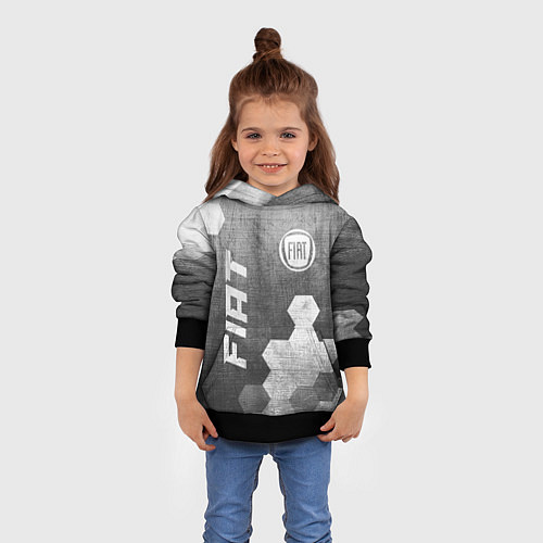 Детская толстовка Fiat - grey gradient вертикально / 3D-Черный – фото 4