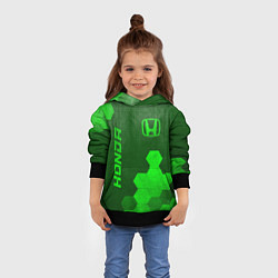 Толстовка-худи детская Honda - green gradient вертикально, цвет: 3D-черный — фото 2