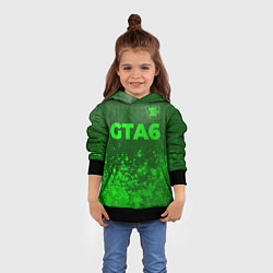 Толстовка-худи детская GTA6 - green gradient посередине, цвет: 3D-черный — фото 2