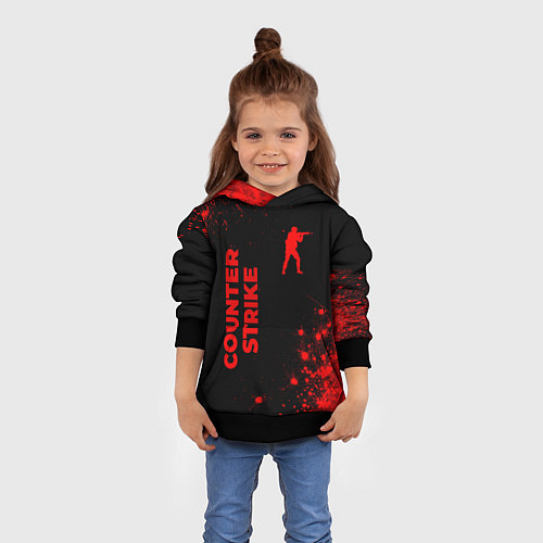 Детская толстовка Counter Strike - red gradient вертикально / 3D-Черный – фото 4