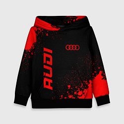 Толстовка-худи детская Audi - red gradient вертикально, цвет: 3D-черный