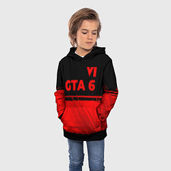 Толстовка-худи детская GTA 6 - red gradient посередине, цвет: 3D-черный — фото 2
