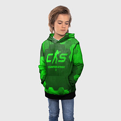Толстовка-худи детская Counter-Strike 2 - green gradient, цвет: 3D-черный — фото 2
